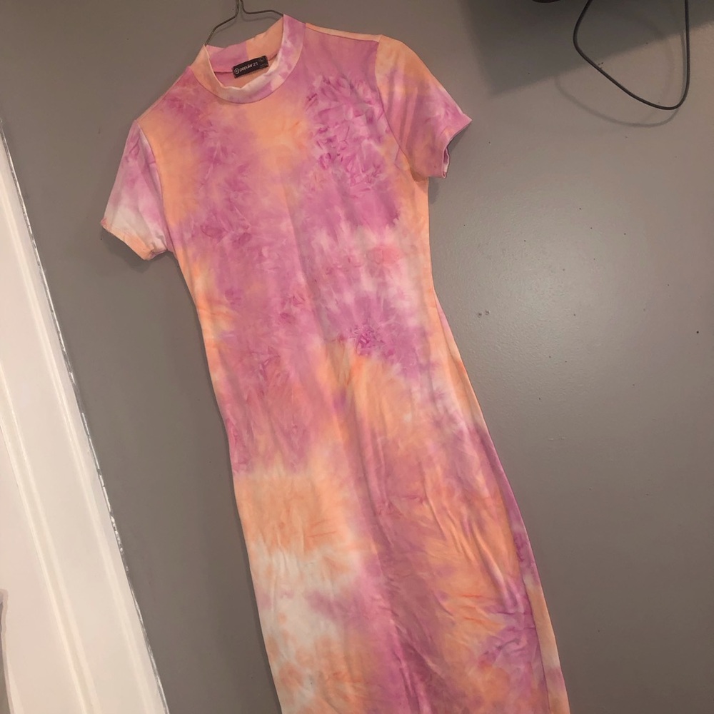 Tie-Dye Pink and Orange Dress